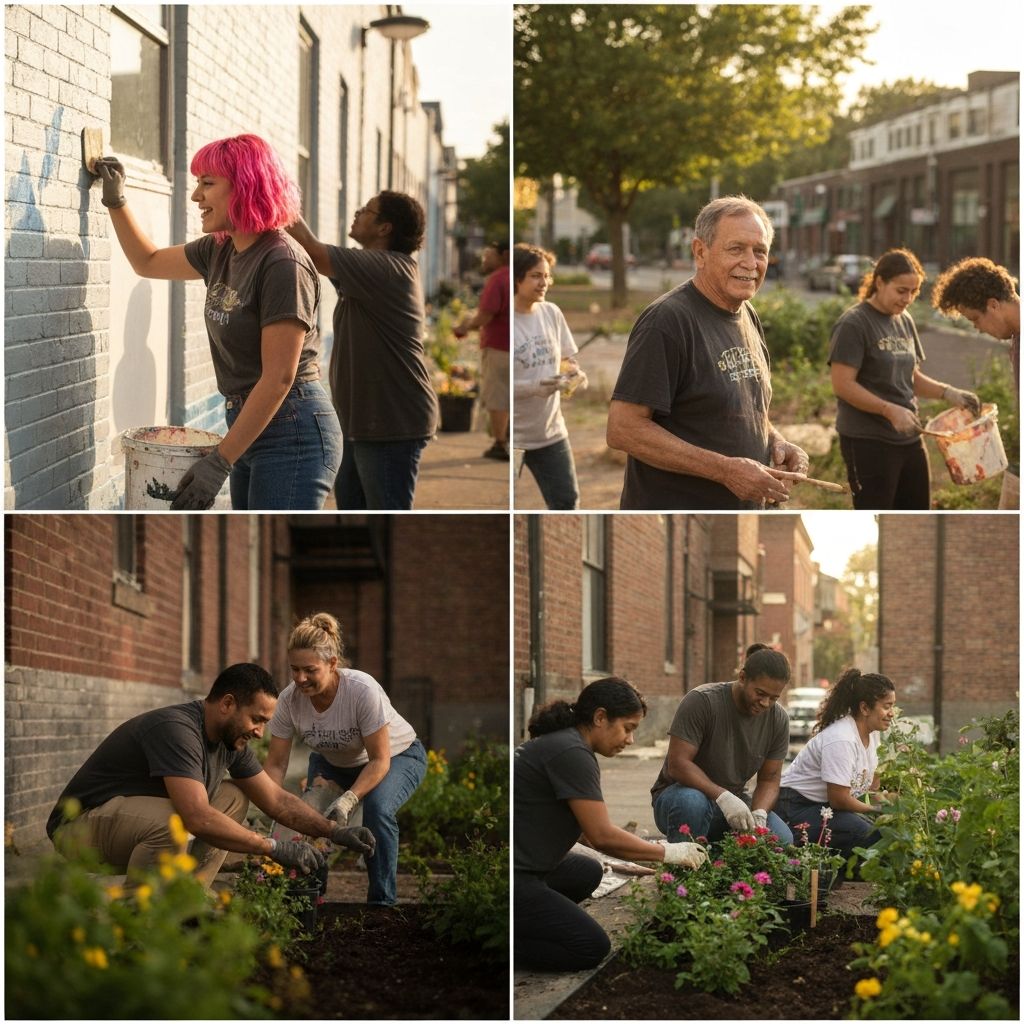 Community members working together